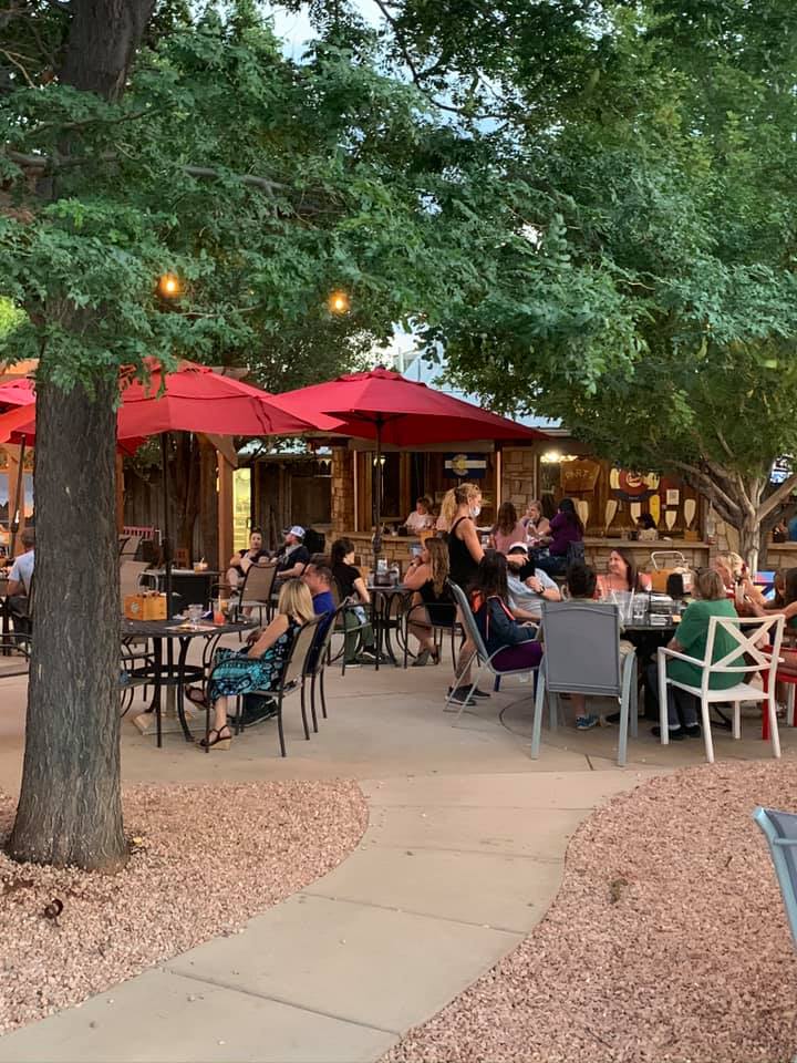 outdoor patio at white water grill