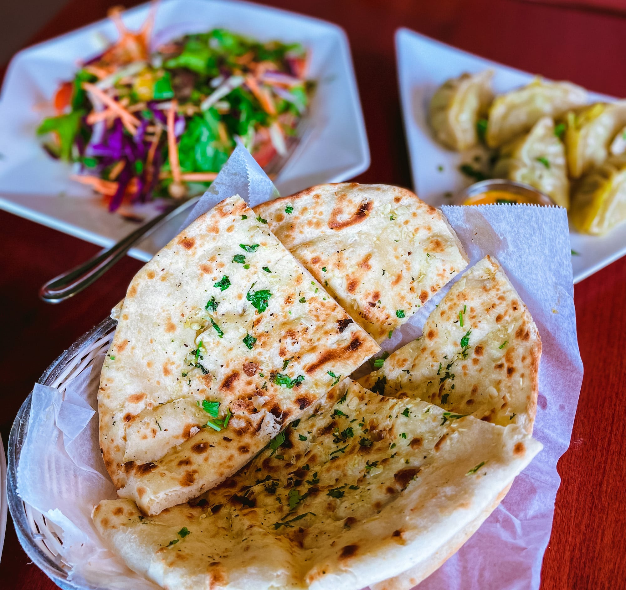 Naan garlic bread from Himchuli in Denver