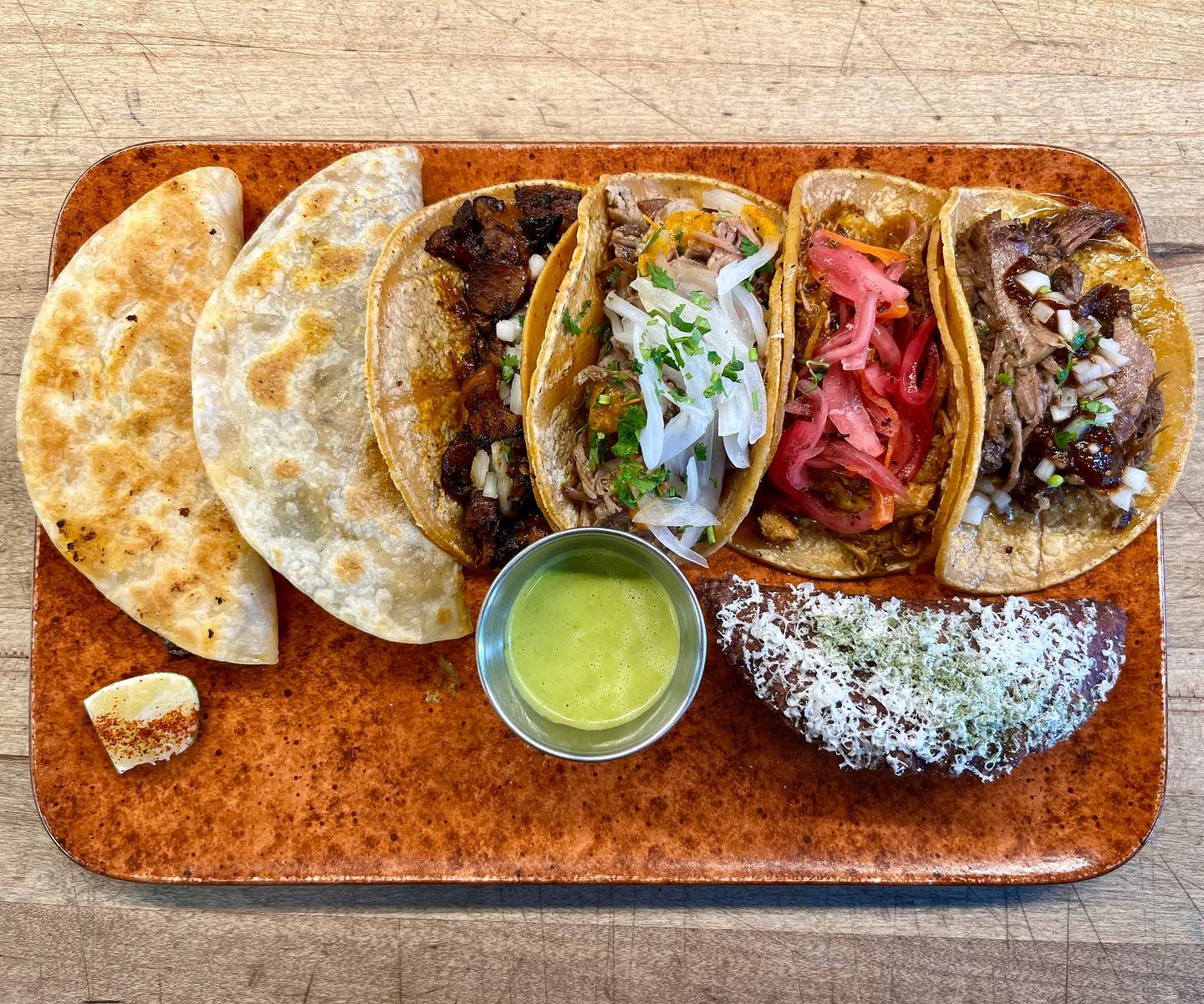 taco flight from Bellota Denver